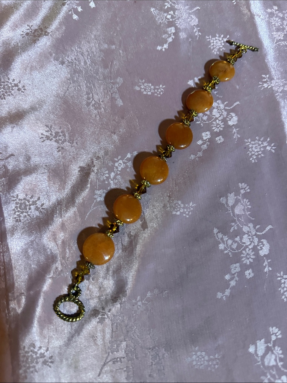 Gold-Tone agate Bead Toggle Bracelet - Women Jewelry